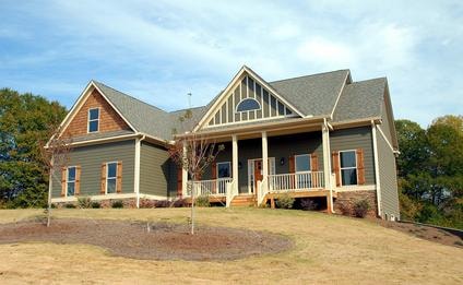 Large suburban house with front porch